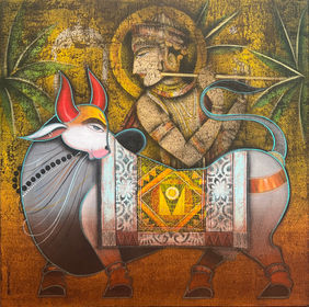 Kamdhenu by Ashok Rathod, Painting | Mojarto