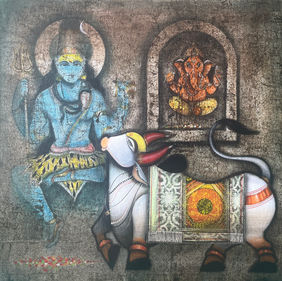 Nandishwara by Ashok Rathod, Painting | Mojarto