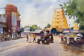 Kachabeshwarar Temple, Kanchipuram by Deivasigamani M, Painting | Mojarto