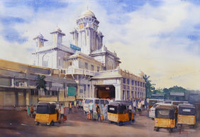 Kachiguda Railway Station, Hyderabad by Deivasigamani M, Painting | Mojarto