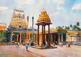 Athivarathar Temple, Kanchipuram by Deivasigamani M, Painting | Mojarto