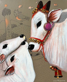 Quality time 2 by Jiban Biswas, Painting | Mojarto