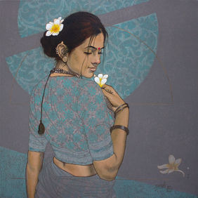 Fragrance of Silence (Beauty  Series) by Ramchandra Shivaji Kharatmal, Painting | Mojarto