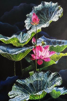 A Moonlit Reverie by Ria Das, Painting | Mojarto