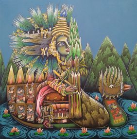 Krishna Sawari by Jitendra Dangi, Painting | Mojarto