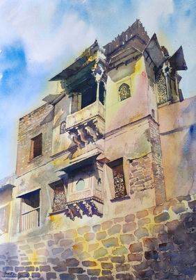 Colors of India, Jodhpuri Jharoka by Mrutyunjaya Dash, Painting | Mojarto