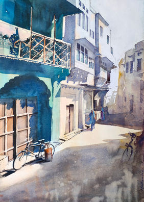 Colors of India, Jodhpur Ally by Mrutyunjaya Dash, Painting | Mojarto