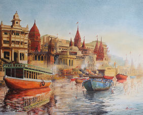  "Spiritual Heart Of India " - xix by Moinuddin Mullick, Painting | Mojarto