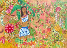 Among the wild flowers by Shelja Garg, Painting | Mojarto