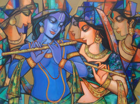 Divine love series by Anindya Mukherjee, Painting | Mojarto
