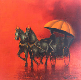 Rhythmic monsoon ride by Somnath Bothe, Painting | Mojarto