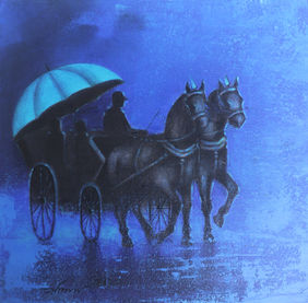 Rhythmic monsoon ride by Somnath Bothe, Painting | Mojarto