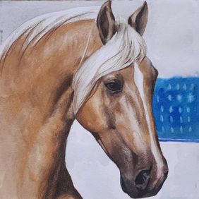 Horse portrait by mahesh n, Painting | Mojarto