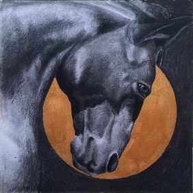 golden moon by mahesh n, Painting | Mojarto