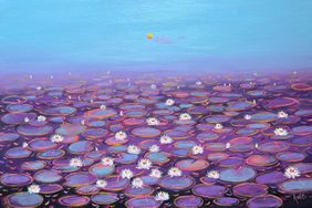 The Blue Lagoon by Amita Dand, Painting | Mojarto