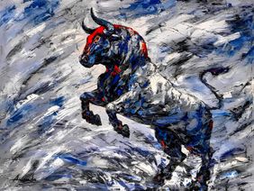 Alchemist of Destiny: The Empyrean Bull by Ananda Das, Painting | Mojarto
