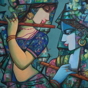 The Devine love by Anindya Mukherjee, Painting | Mojarto