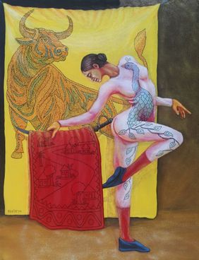 DANCING TO THE TUNE-3 by Prasenjit Nath, Painting | Mojarto