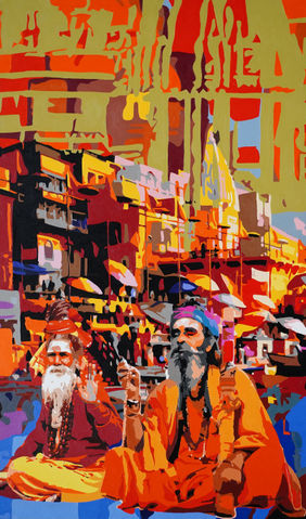 Banaras series by Umakant Tawde, Painting | Mojarto