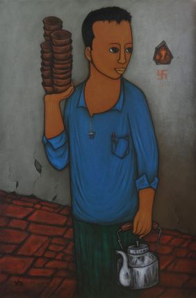 TEA PROVIDER -II by H S BHATI, Painting | Mojarto