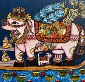 Kamdhenu by Nandini verma, Painting | Mojarto