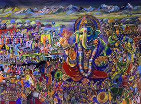 Festival market by Arun Mishra, Painting | Mojarto