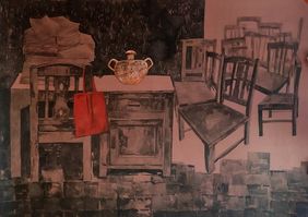 Old wooden chair by Soyli Saha, Painting | Mojarto