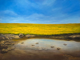 Golden Stillness by Ramdas Thorat, Painting | Mojarto