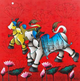 Lotus Nandi by Paras Parmar , Painting | Mojarto
