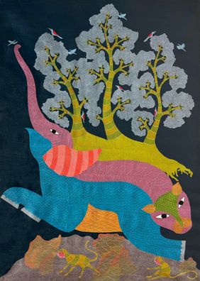 Gond Painting by Vijay Ukey, Folk Art | Mojarto