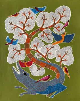 Gond Painting by Vijay Ukey, Folk Art | Mojarto