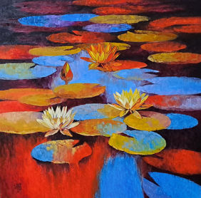 Waterlilies by Swati Kale, Painting | Mojarto