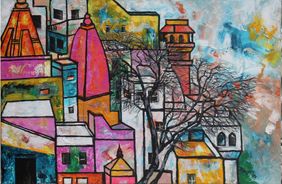 City by day by Mamta Malhotra, Painting | Mojarto