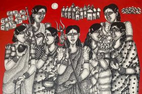 Saath Sehaliyan by Dhan Prasad, Drawing | Mojarto