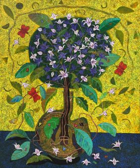 MY WILD FLOWER VASE (2) by Paltu Ghosh, Painting | Mojarto