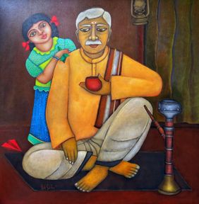 Evening Tales by Piyali Sarkar, Painting | Mojarto