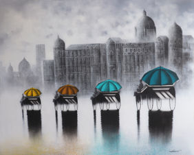 Rythmic Monsoon Ride by Somnath Bothe, Painting | Mojarto