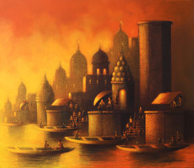 Holy Banaras by Somnath Bothe, Painting | Mojarto