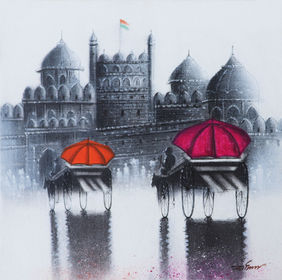 Rhythmic monsoon ride by Somnath Bothe, Painting | Mojarto