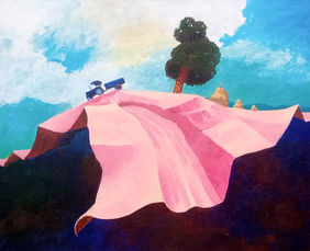 The Blue Tractor by Ranjit Balmuchu , Painting | Mojarto