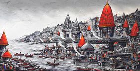 Blessings of Timeless Varanasi Sandhya by Ananda Das, Painting | Mojarto