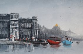 Banaras Ghat by Purnendu Mandal, Painting | Mojarto