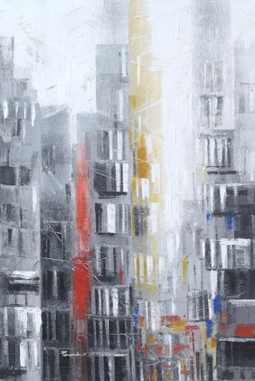 Abstract Cityscape by Purnendu Mandal, Painting | Mojarto