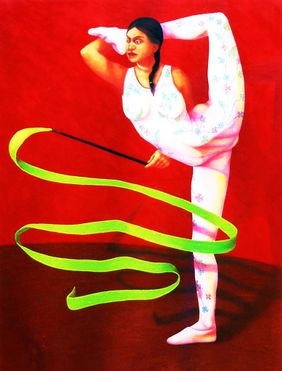 PLAY WITH REBBON by Prasenjit Nath, Painting | Mojarto