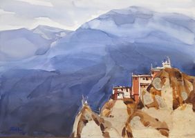 Mountain textures that shape Spiti by Prashant Prabhu, Painting | Mojarto