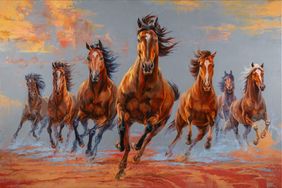 Thunder of Seven Steeds by Deven Ramesh Bhosale, Painting | Mojarto