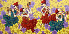 RAAG BASANT by Sekhar Roy, Painting | Mojarto