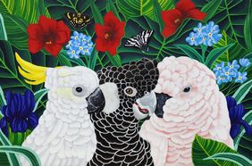 Parrot Paradise II by Sreya Gupta, Painting | Mojarto