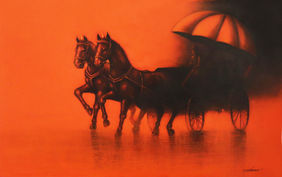 Rhythmic monsoon ride by Somnath Bothe, Painting | Mojarto