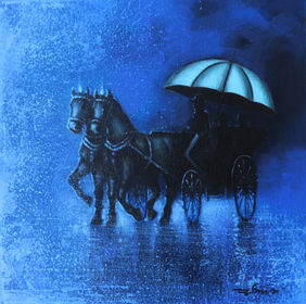 Rhythmic monsoon ride by Somnath Bothe, Painting | Mojarto